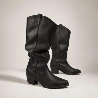 Bota Texana Pandora Black Caña Alta Arrugada Tinto.uy