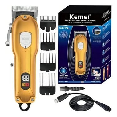Máquina Corta Pelo Inalámbrica Recargable Kemei Km-802 Dorada Dorado