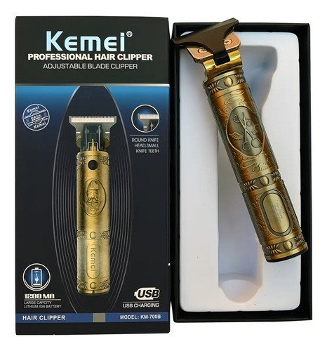 Recortadora De Pelo Y Barba Kemei Lfj-km-1325 Negra Inalámbrica Negro - Imagen 9