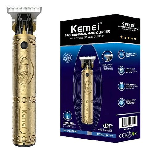 Recortadora De Pelo Y Barba Kemei Lfj-km-1325 Negra Inalámbrica Negro - Imagen 8