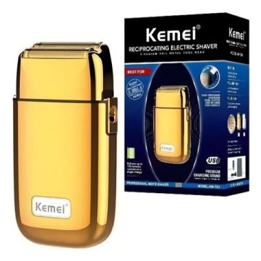 Afeitadora Recargable Kemei Km-tx1 Dorada Silenciosa Usb Carga Rápida Dorado