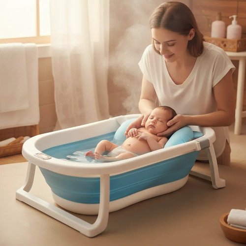 Bañito Bebe Plegable + Colchón Baby Splash - Imagen 2