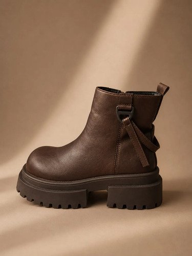 Bota Borcego Kiri Caña Baja Con Plataforma Tinto.uy - Imagen 4