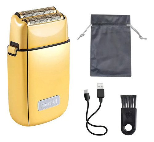 Afeitadora Recargable Kemei Km-tx1 Dorada Silenciosa Usb Carga Rápida Dorado - Imagen 3