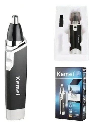 Recortadora De Pelos Nariz Y Orejas Kemei Km-6512 Inalámbrica Acero Inoxidable Negro - Imagen 4