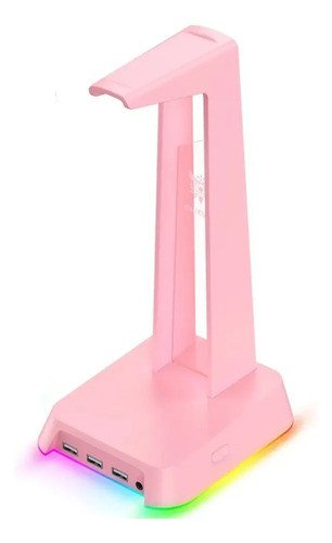 Soporte Para Audifonos Onikuma Rosa Con Multipuerto Usb - Uh - Imagen 3