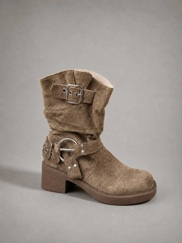 Bota Borcego Gamuza Biege Cosma Para Mujer Tinto.uy - Imagen 3