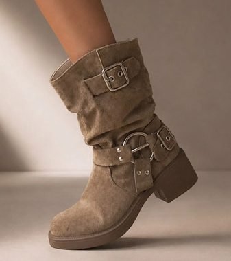 Bota Borcego Gamuza Biege Cosma Para Mujer Tinto.uy