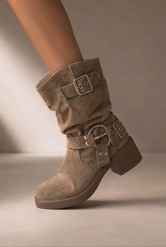 Bota Borcego Gamuza Biege Cosma Para Mujer Tinto.uy